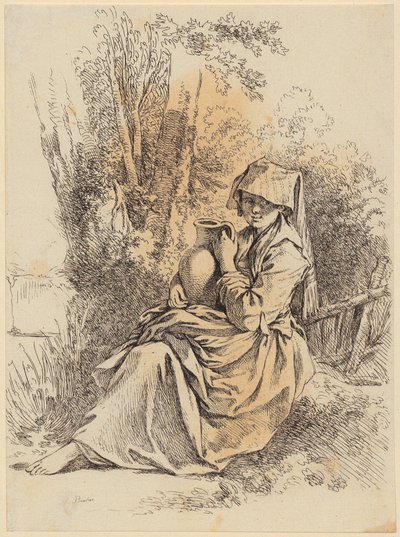 wasserijmedewerkster door François Boucher