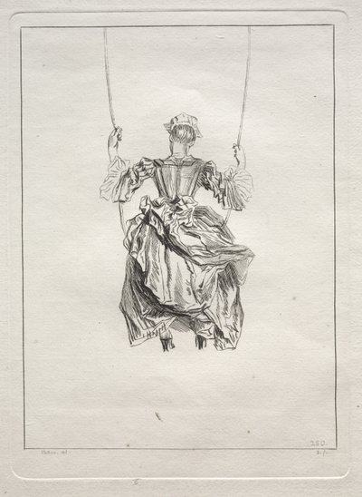 Vrouw op een Schommel, van Achteren Bekeken door François Boucher