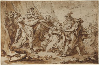 Vrouwen en soldaten door François Boucher