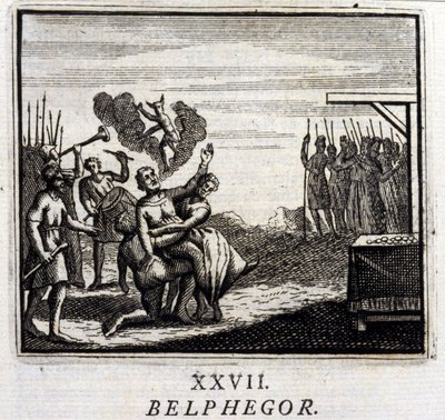 Belphegor. Fabels door Jean de La Fontaine. Illustratie door François Chauveau. Editie van 1728 door Francois Chauveau