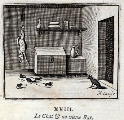 De Kat en een Oude Rat door Francois Chauveau
