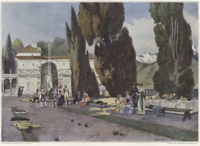 Soldaten die jeu de boules spelen tijdens de Italiaanse campagne door Francois Flameng