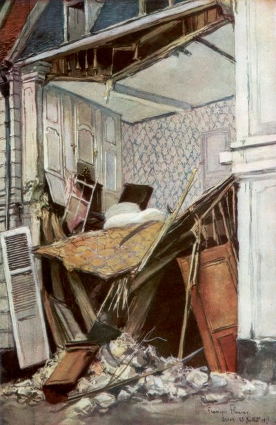 De Voorzijde van een Huis, Arras, Frankrijk door Francois Flameng