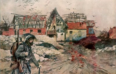 De ruïnes van Ablain-Saint-Nazaire, Artois, Frankrijk, 18 december 1915, 1926 door Francois Flameng