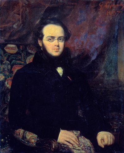 Portret van de Franse componist Jacques Fromental Levy door Francois Gabriel Guillaume Lepaulle