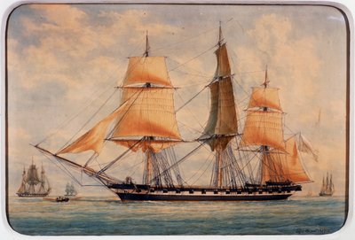 De korvet La Favorita, Frankrijk door Francois Geoffroy Roux