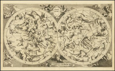 Hemelkaart uit 1720 - Hemel Globe. Coeli Enarrant Gloriam Dei door François Halma