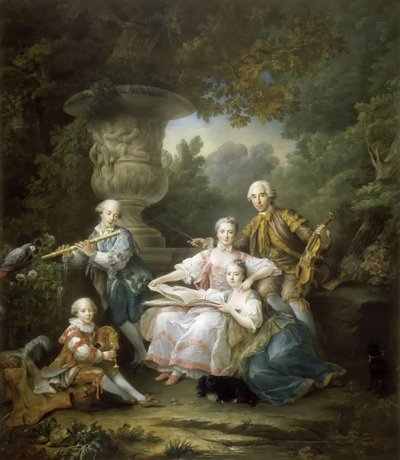 Louis II du Bouchet de Sourches met zijn Familie door Francois Hubert Drouais