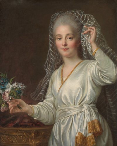 Portret van een jonge vrouw als Vestaalse maagd, 1767 door Francois Hubert Drouais