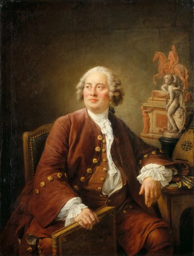 Portret van de beeldhouwer Edmé Bouchardon 1698-1762, 1758 door Francois Hubert Drouais