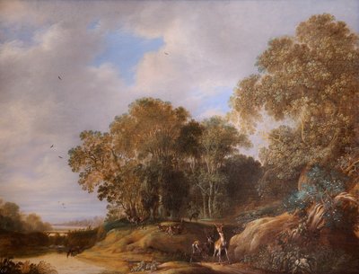 Landschap met herten door Francois Knibbergen