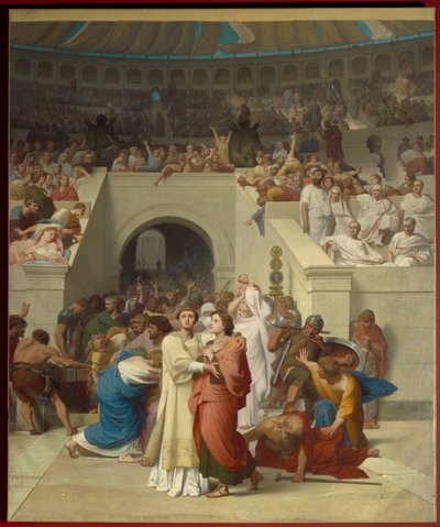 De christelijke martelaren betreden het amfitheater door Francois Leon Benouville