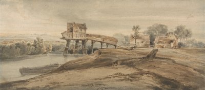De Watermolen boven de Brug bij Charenton, naar een schilderij van Thomas Girtin (1775-1802) door Francois Louis Thomas Francia