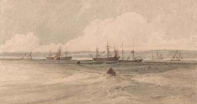 Uitzicht op Sheerness door Francois Louis Thomas Francia