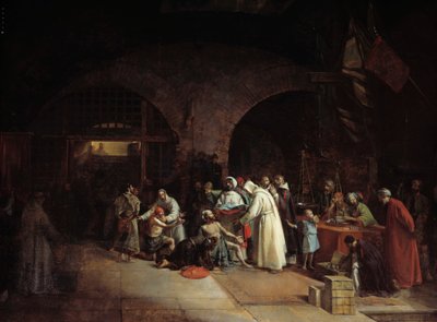Franse kolonisatie van Algerije: Verlossing van gevangenen in de gevangenissen van Algiers door Francois Marius Granet