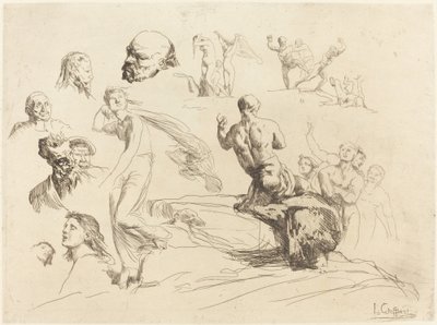 Schetsblad door Francois Nicolas Chifflart