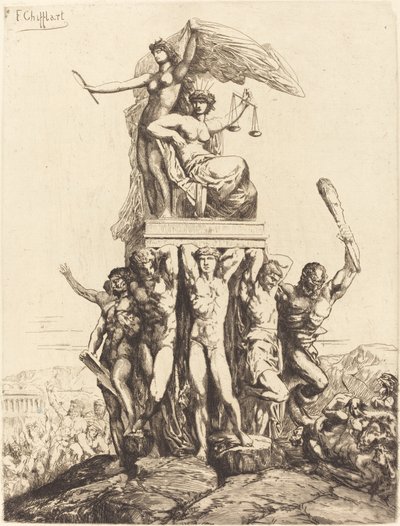 De triomf van gerechtigheid en waarheid door Francois Nicolas Chifflart