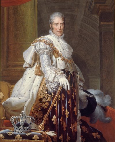 Portret van Karel X in heilige kleding, ca. 1825 door Francois Pascal Simon (studio of) Gerard
