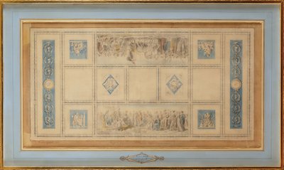 Studie voor het beschilderde plafond van de bibliotheek in het Conservatorium door Francois Pascal Simon Gerard