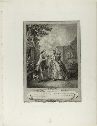 Avondwandeling, van Monument du Costume Physique et Moral de la fin du Dix-huitième siècle door Francois Robert Ingouf
