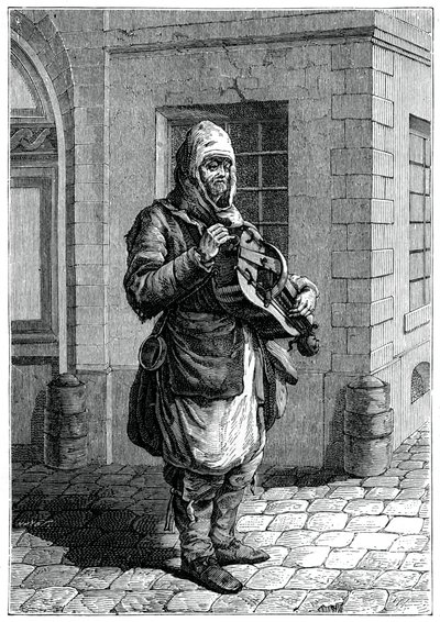 Reizende muzikant, 1885 door Francois Robert Ingouf