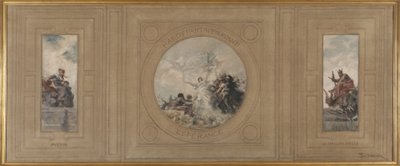 Schets voor het stadhuis van Pantin: Avenir. Hardy Pantin! Vooruit. Espérance. Glorieuze verleden door Francois Schommer