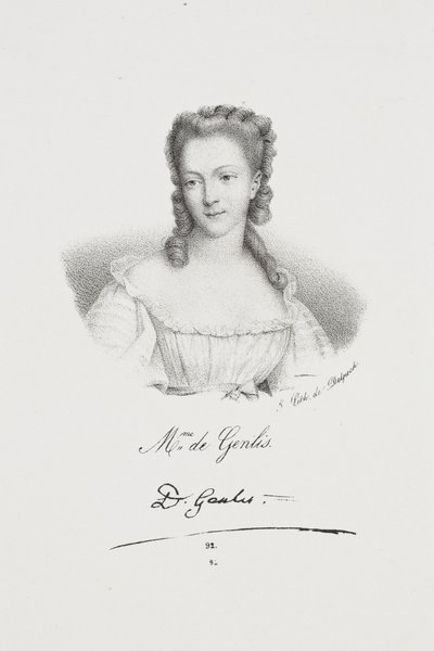 Portret van de schrijfster Félicité de Genlis door Francois Seraphin Delpech