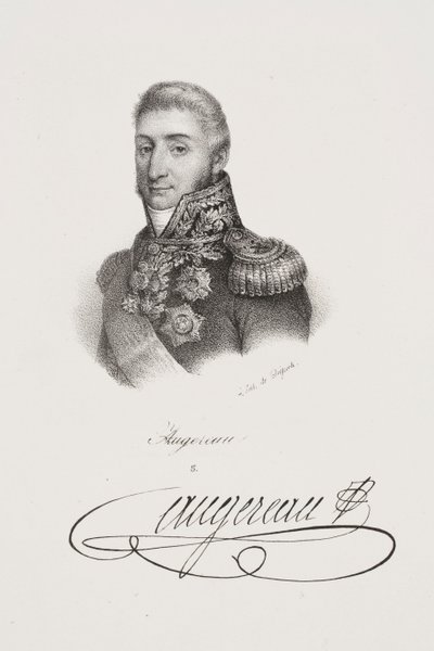 Portret van maarschalk Charles Pierre François Augereau door Francois Seraphin Delpech