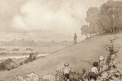 Illustratie voor The Scholar-Gipsy door Matthew Arnold door Frank Adams