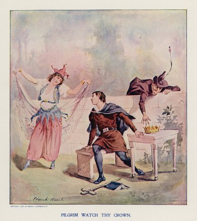 Pelgrim let op uw kroon (kleurenlitho) door Frank Beard