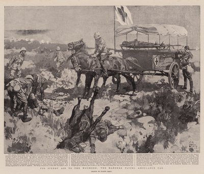 Voor Snelle Hulp aan de Gewonden, de Manders Vliegende Ambulancewagen door Frank Craig