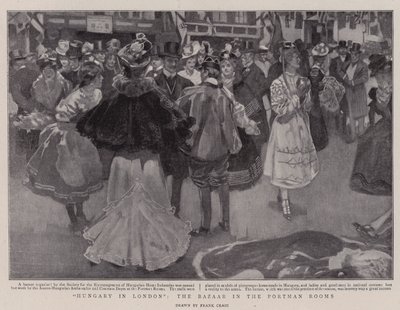 Hongarije in Londen, de Bazaar in de Portman Rooms door Frank Craig