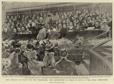 De Prinses van Wales en de Vrijmetselaars, de Prijsuitreiking aan Jongens van de Koninklijke Instelling door Frank Craig
