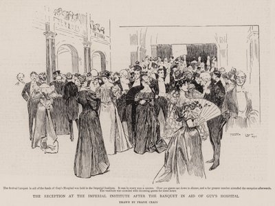 De receptie bij het Imperial Institute na het banket ten behoeve van Guy