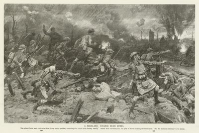 Een Hooglandaanval nabij Ieper, Eerste Wereldoorlog door Frank Dadd
