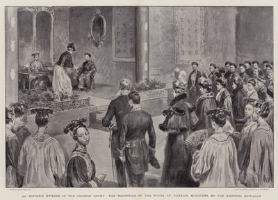 Een historische episode in het Chinese hof, de ontvangst van de echtgenotes van buitenlandse ministers door de keizerin-weduwe door Frank Dadd