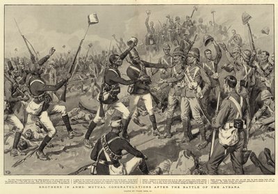 Broeders in Wapens, wederzijdse felicitaties na de Slag bij de Atbara door Frank Dadd