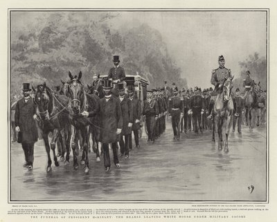 De Begrafenis van President McKinley, de Lijkwagen verlaat het Witte Huis onder Militaire Begeleiding door Frank Dadd