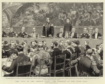 Het bezoek van de Franse vloot, het banket in het stadhuis door Frank Dadd