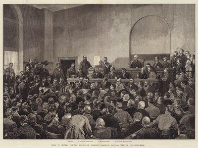 Proces van Guiteau voor de Moord op President Garfield, Algemeen Zicht op de Rechtbank door Frank Dadd