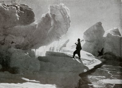 Drukijsblokken bij Discovery Bluff, ca. 1911, 1913 door Frank Debenham