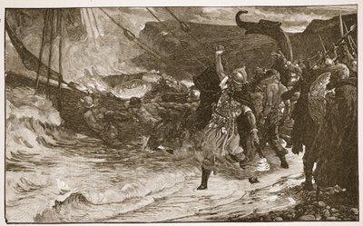 De Begrafenis van een Viking, illustratie uit 