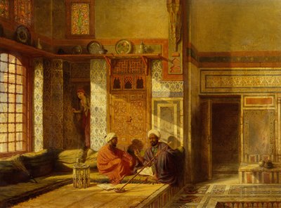 Afluisteren (olieverf op doek) door Frank Dillon