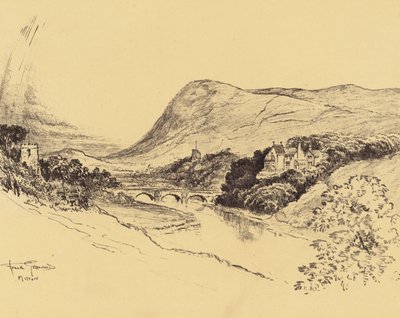 Ribblesdale en Pendle Hill (litho) door Frank Greenwood