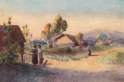 Nieuw-Zeeland: Een Maori-dorp door Frank H Wright