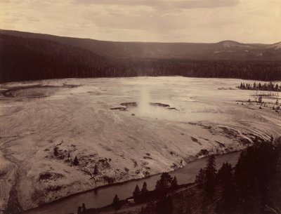 De halve hel, Firehole-rivier,1884 (foto) door Frank Jay Haynes