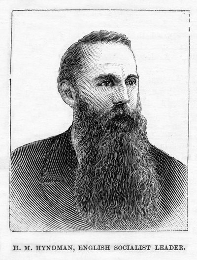 H.M. Hyndman, oprichter van de eerste Britse socialistische politieke partij, illustratie uit 