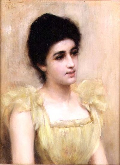 De gele jurk door Frank Markham Skipworth