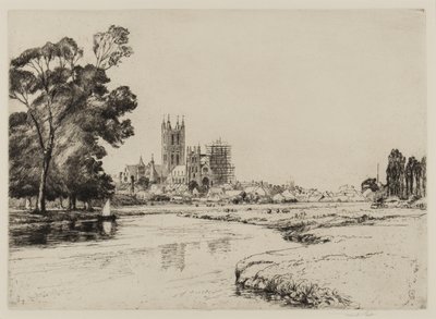 Canterbury vanuit de Weiden, 1930 door Frank Short