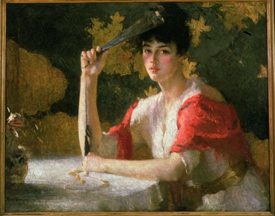 Rood en goud door Frank Weston Benson